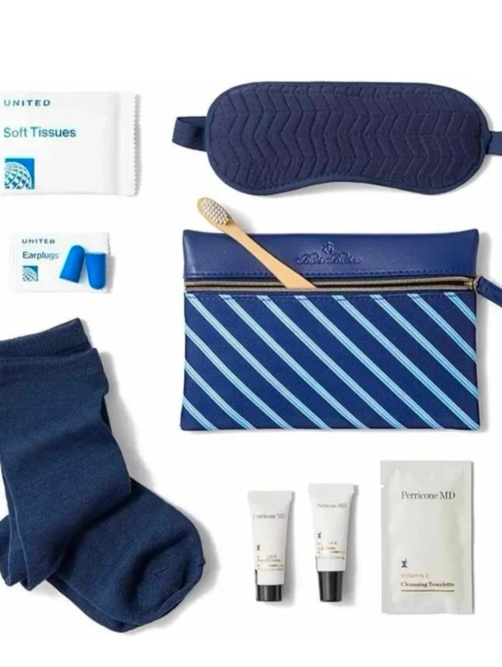 United x Brooks Brothers & Perricone MD products Travel Amenity Bag